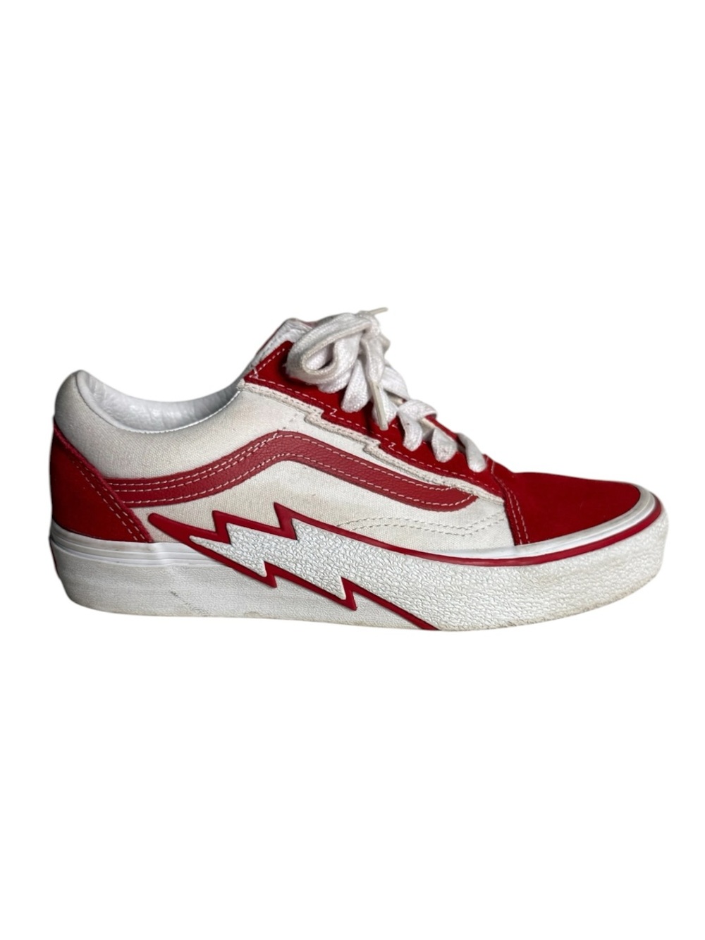 Vans Old School Bolt Red & White Skate Shoes Size 6